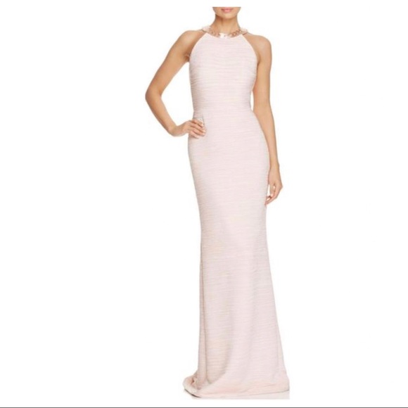 Carmen Marc Valvo Open Back Ruched Gown - Picture 1 of 12